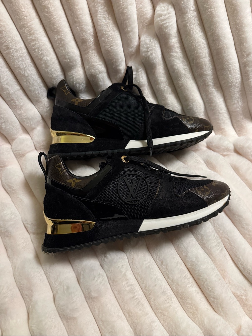 Louis Vuitton Black & Gold Monogram Runner Sneakers